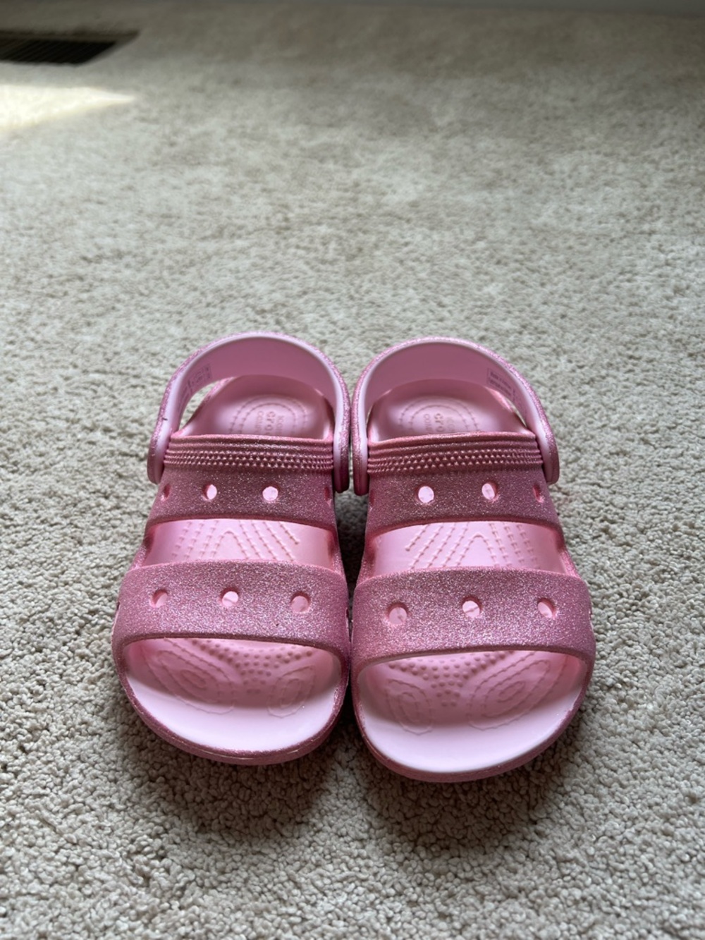 CROCS c9 Toddler Pink Glitter Strap Sandals